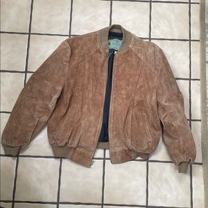 Men's Brown Suede Bomber Jacket